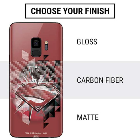 DC Comics Superman Red Pattern Galaxy S9 Skin